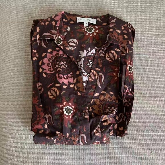 Cara Cara Nash Midi Dress Small Batik Vine Wine Floral Wine - Picture 4 of 9